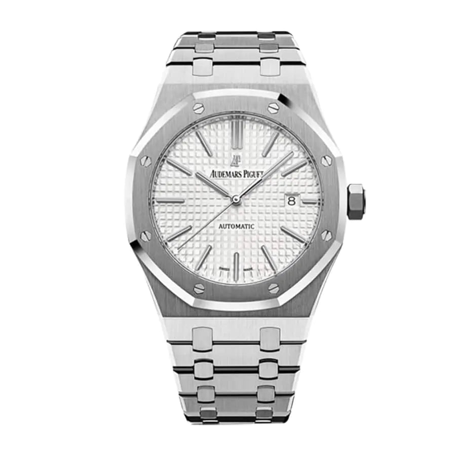 AUDEMARS PIGUET Royal Oak 41mm Rhodium-Toned Dial Titanium Bracelet Men's Watch