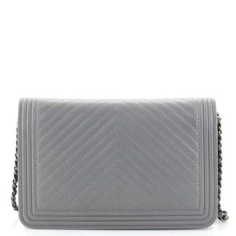 Chanel Boy Wallet on Chain Chevron Calfskin