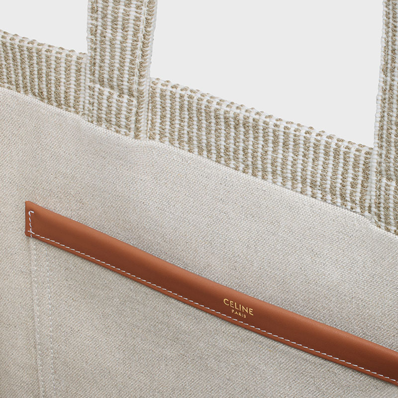 LARGE CABAS THAIS IN STRIPED TEXTILE