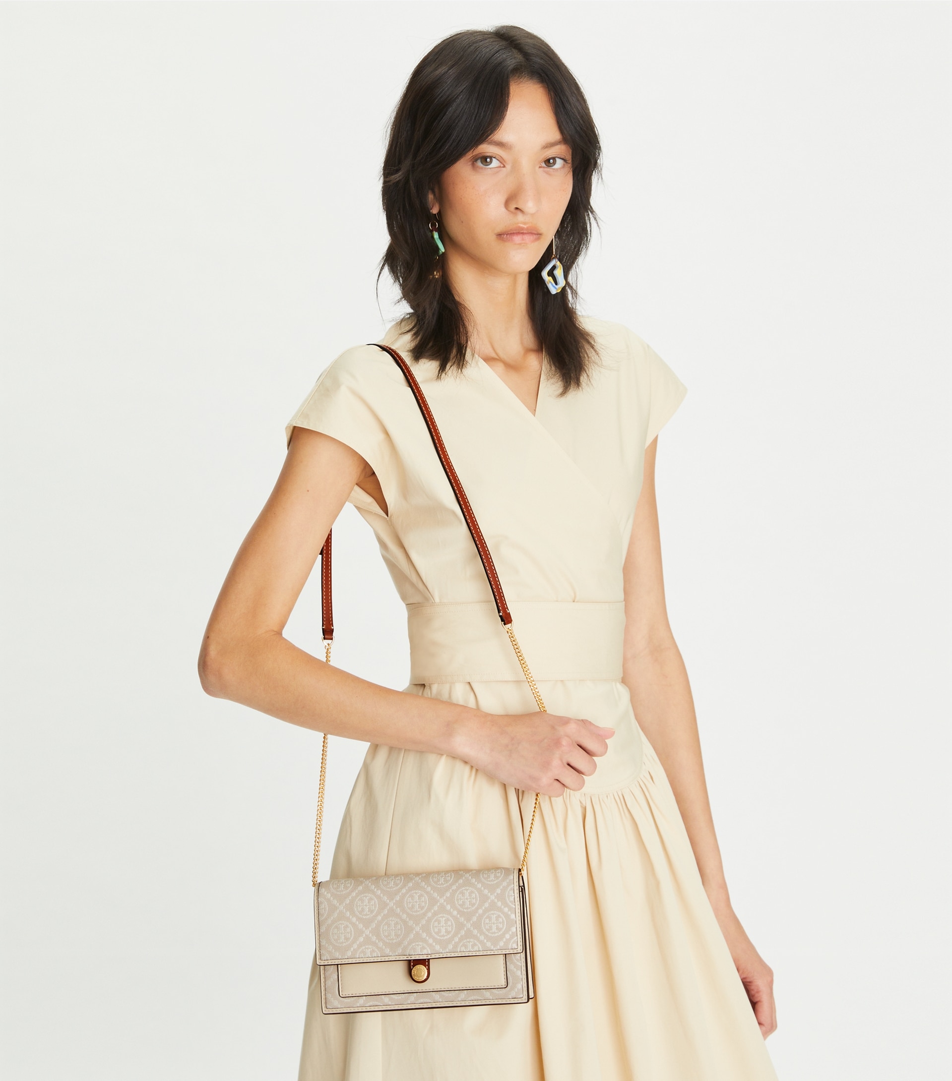 T MONOGRAM JACQUARD WALLET CROSSBODY