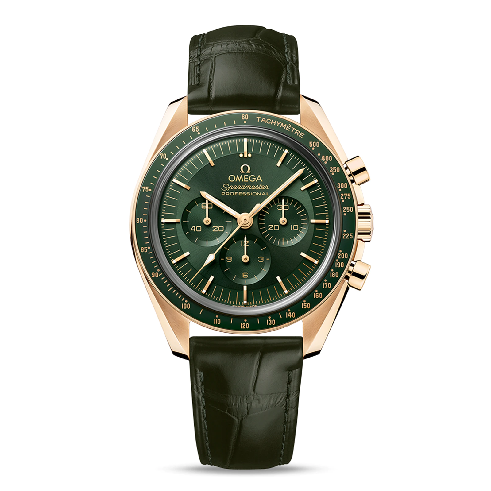 Speedmaster Moonwatch Professional Co-Axial Master Chronometer Chronograph 42mm Mens Watch Green Moonshine Gold O31063425010001
