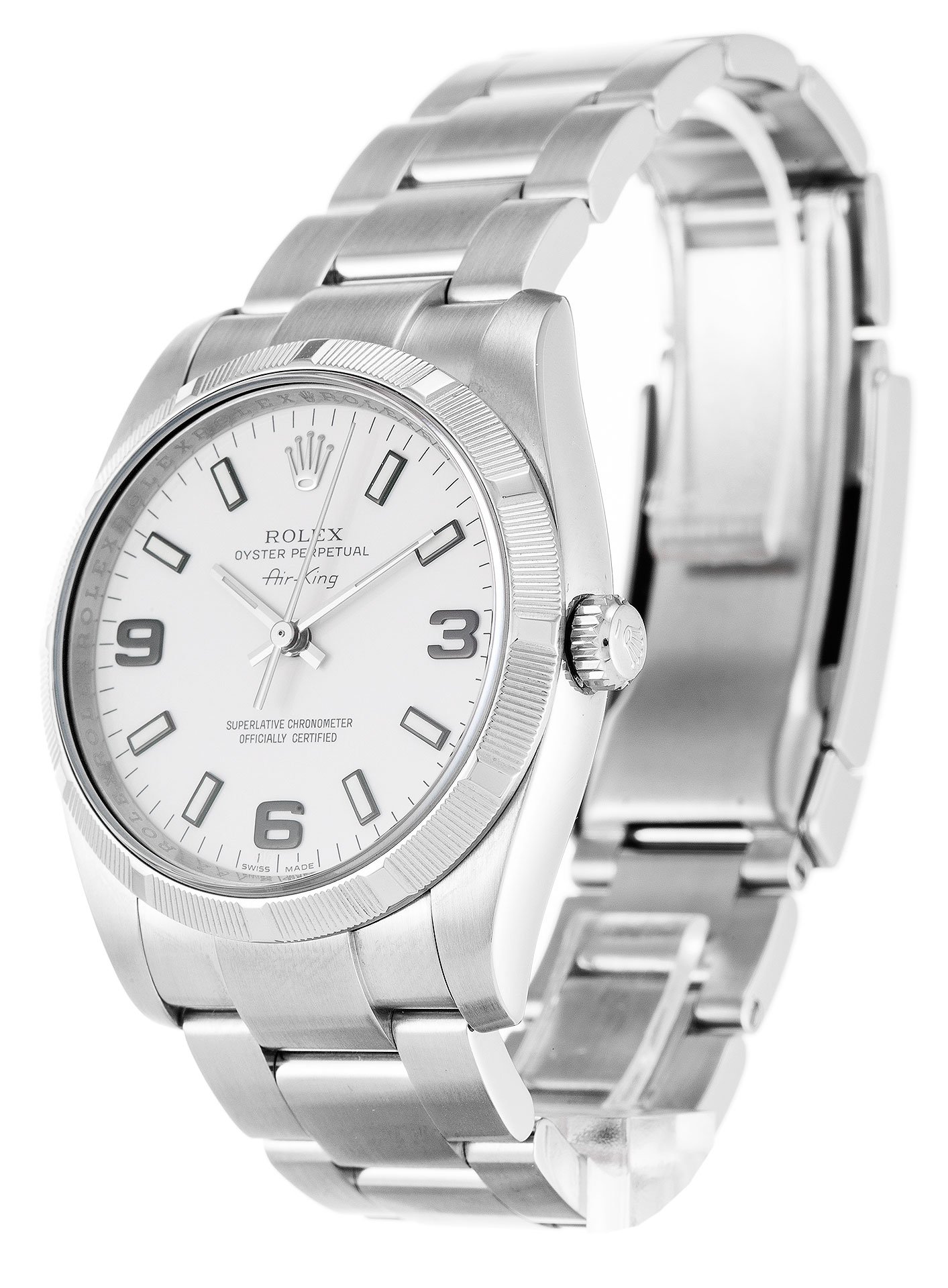 ROLEX Air-King White Quarter Arabic 114210
