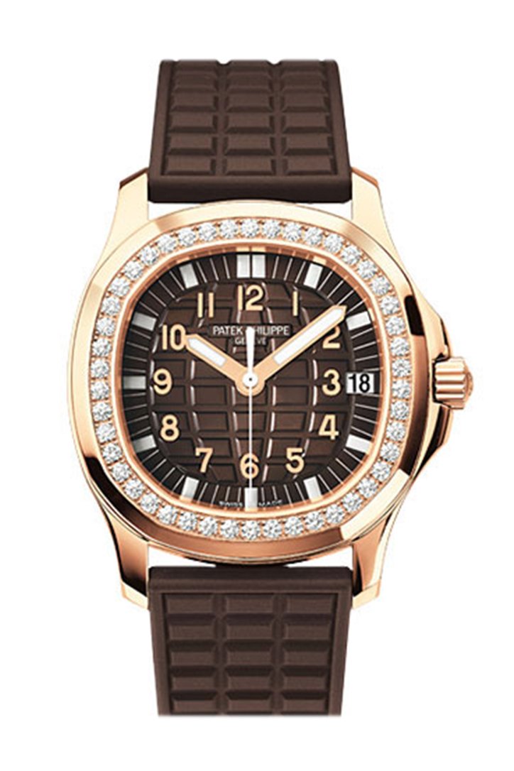 PATEK PHILIPPE Aquanaut Luce Automatic Diamond Brown Dial Ladies Watch 5068R-001