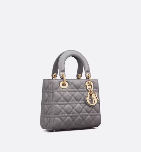 SMALL LADY DIOR MY ABCDIOR BAG Steel Gray Cannage Lambskin