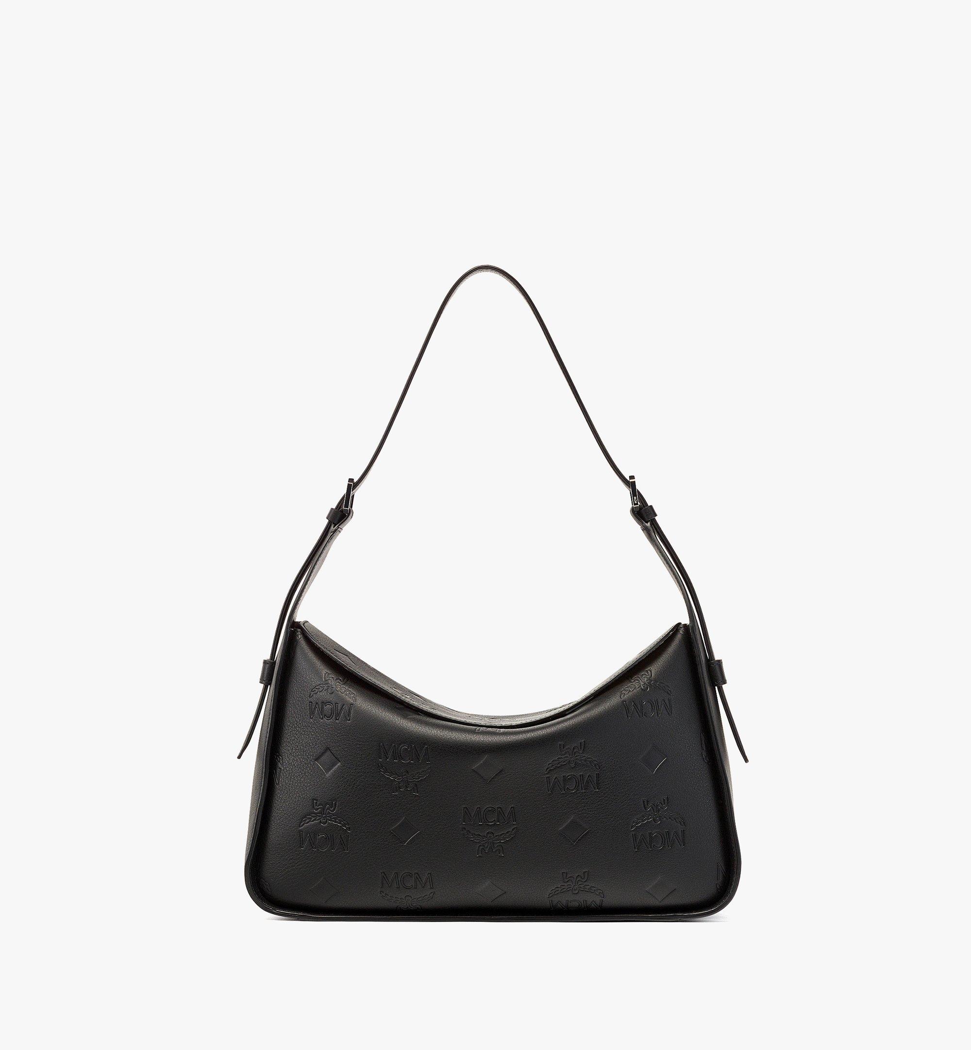 AREN FLAP HOBO BAG IN EMBOSSED MONOGRAM LEATHER