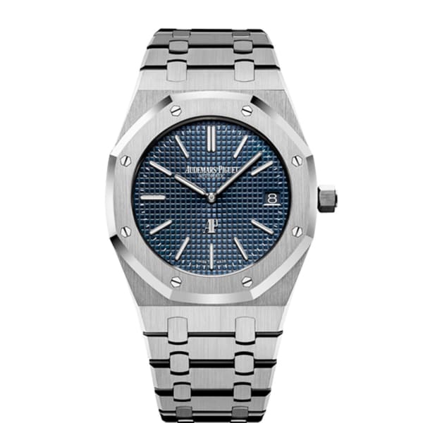 AUDEMARS PIGUET Royal Oak Jumbo Extra-Thin Stainless Steel Blue dial Watch 15202ST