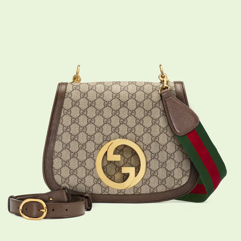 Gucci Medium Shoulder Bag With Round Interlocking G 699210 Dark Coffee