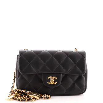 Chanel Heart Charms Flap Bag Quilted Lambskin Mini