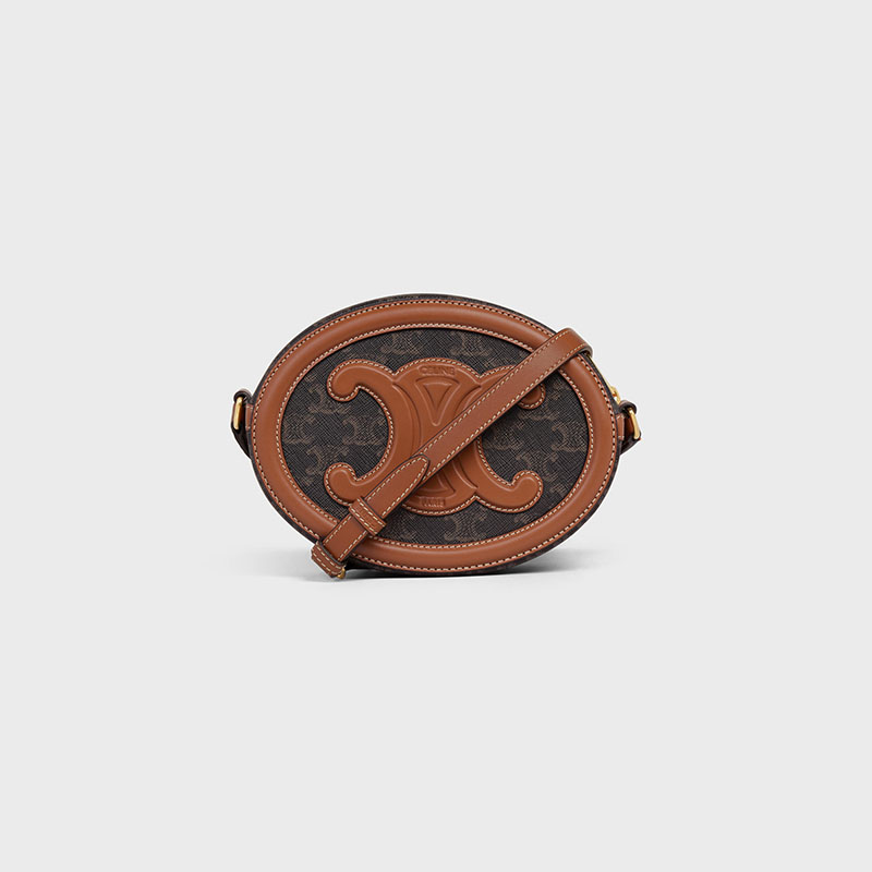 OVAL BAG CUIR TRIOMPHE IN TRIOMPHE CANVAS AND CALFSKIN