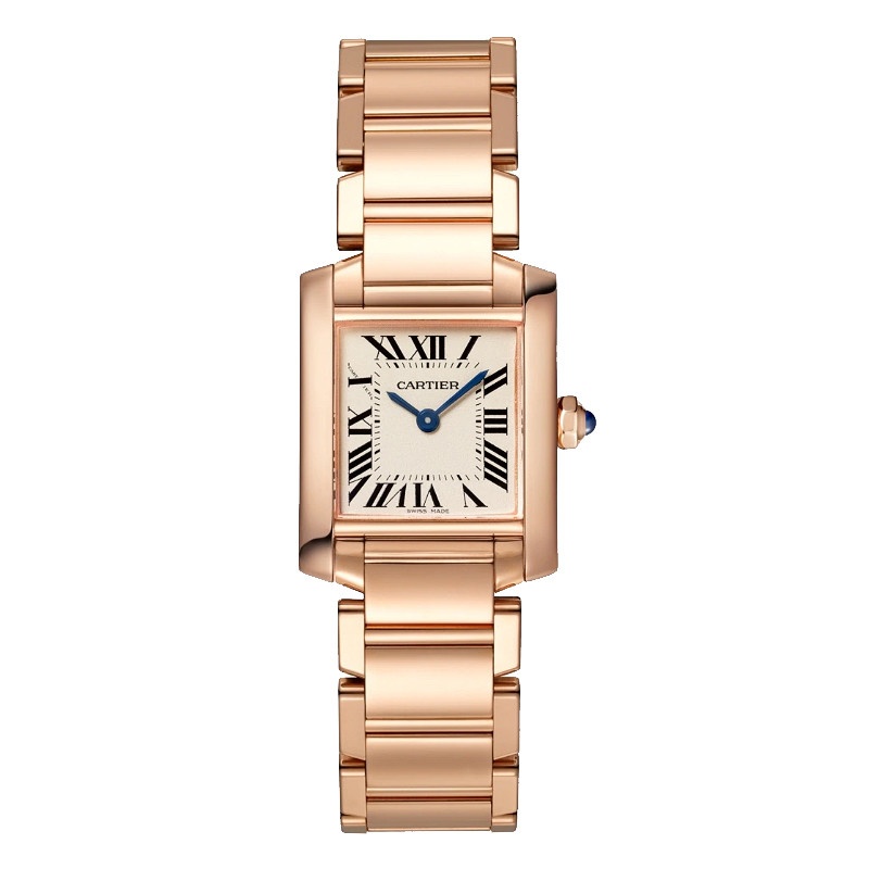 CARTIER Tank Francaise Small Model 18K Rose Gold Ladys Watch, WGTA0029