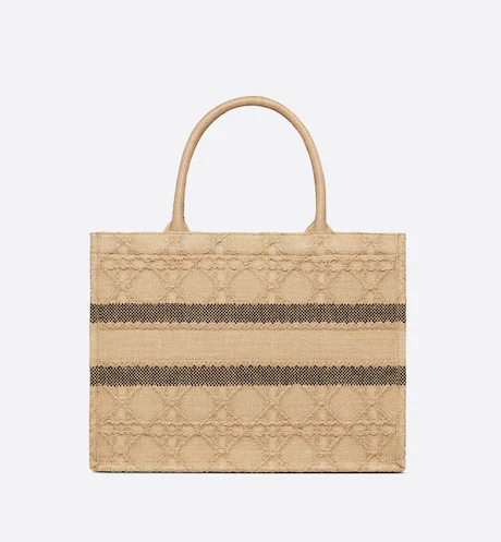 MEDIUM DIOR BOOK TOTE Natural Cannage Raffia (36 x 27.5 x 16.5 cm)