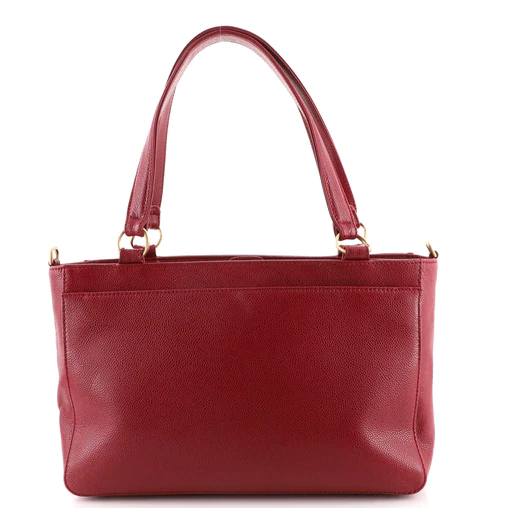 Vintage Timeless Convertible Tote Caviar Medium