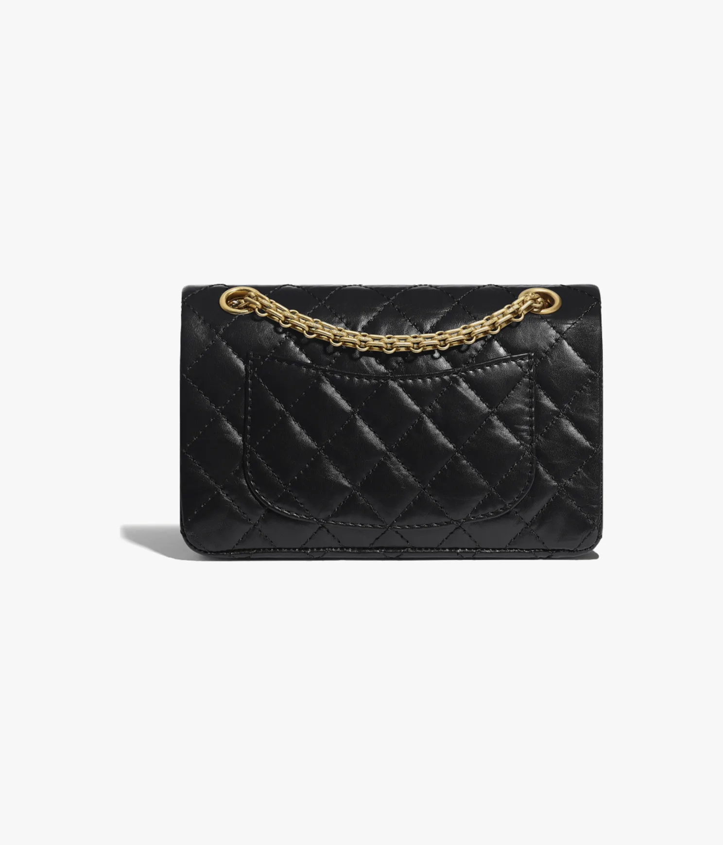 MINI 2.55 HANDBAG Aged Calfskin & Gold-Tone Metal Black
