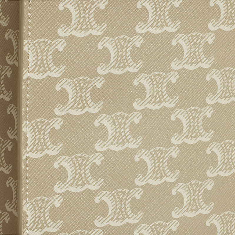 MINI VERTICAL CABAS IN TRIOMPHE CANVAS AND CALFSKIN