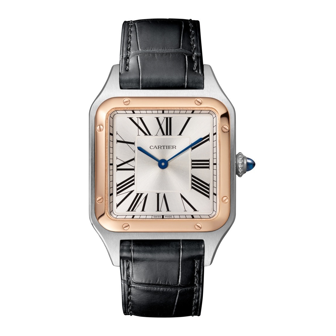 CARTIER Santos Stainless Steel & 18K Rose Gold Mens Watch, W2SA0017
