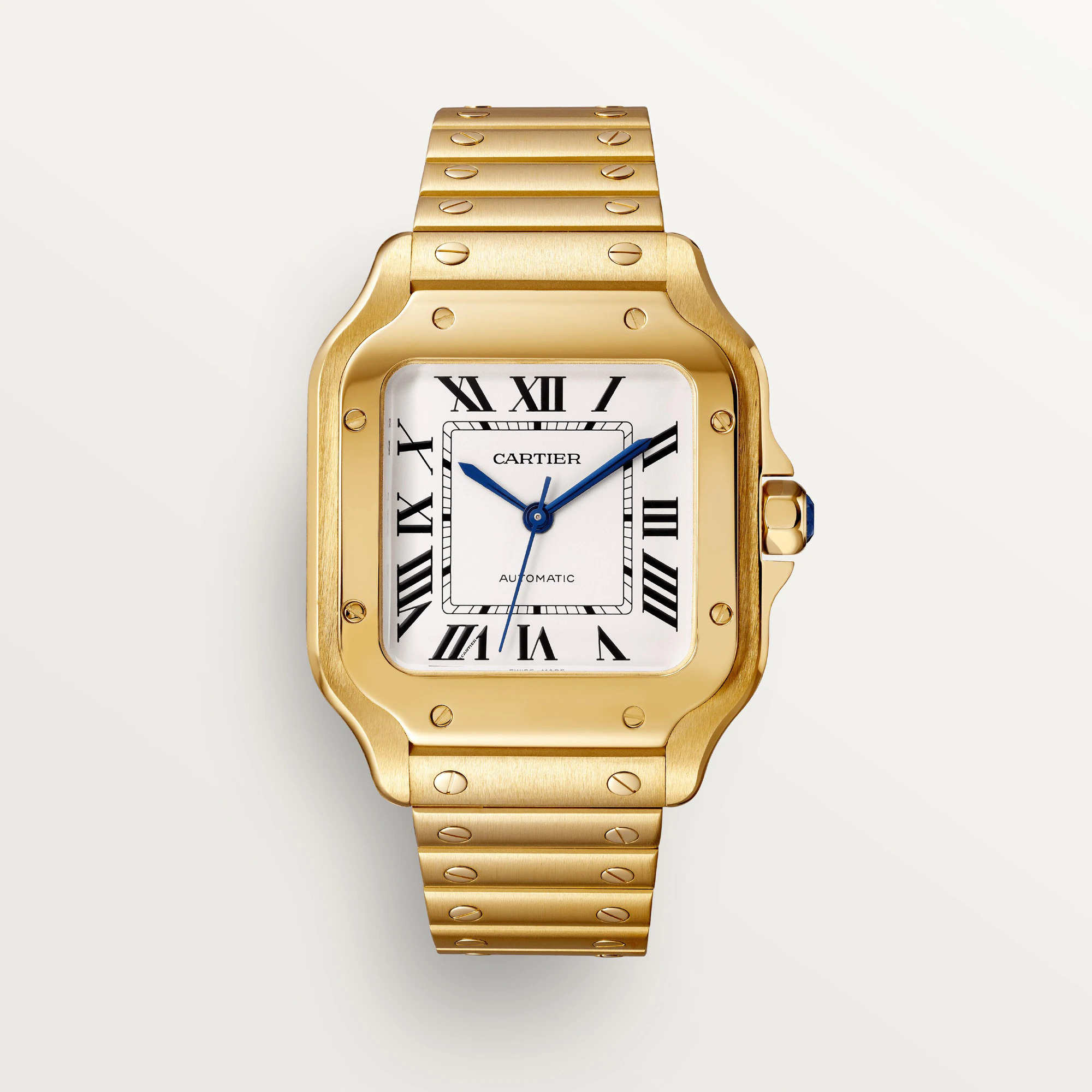 CARTIER Santos 18K Yellow Gold Mens Watch, WGSA0010