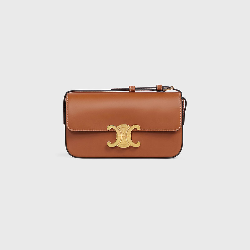 TRIOMPHE SHOULDER BAG IN NATURAL CALFSKIN