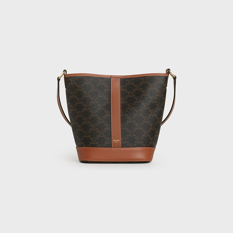 SMALL BUCKET IN TRIOMPHE CANVAS AND CALFSKIN