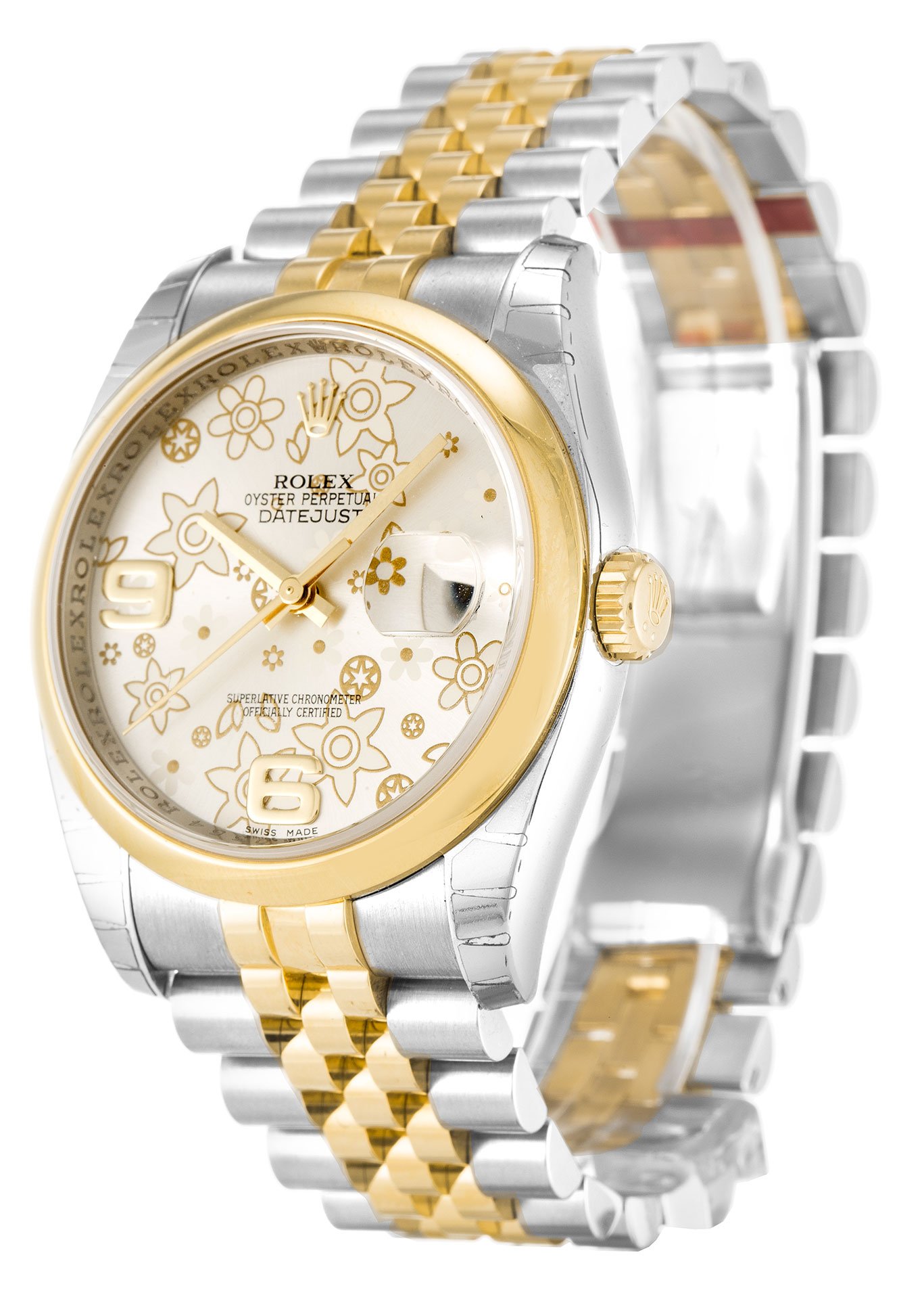 ROLEX Datejust Silver Floral Dial 116203