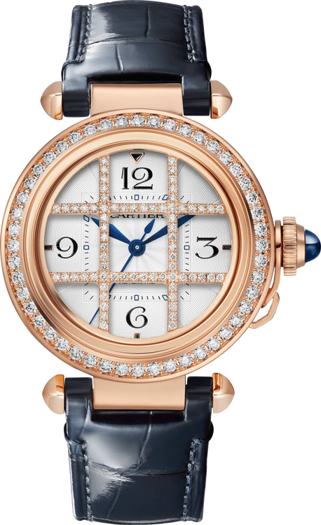 CARTIER Pasha 35 mm Rose Gold & Diamonds Ladys Watch, WJPA0020