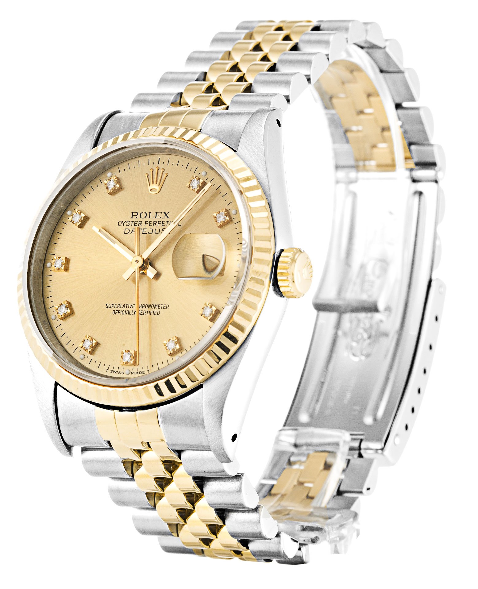 ROLEX Datejust Champagne Diamond Dial 16233
