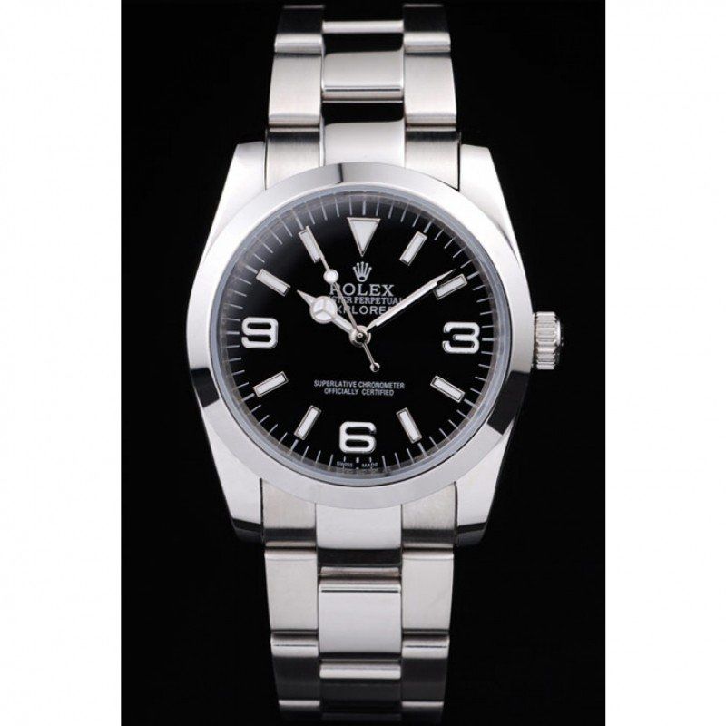 ROLEX Explorer Polished Stainless Steel Black Dial 98087