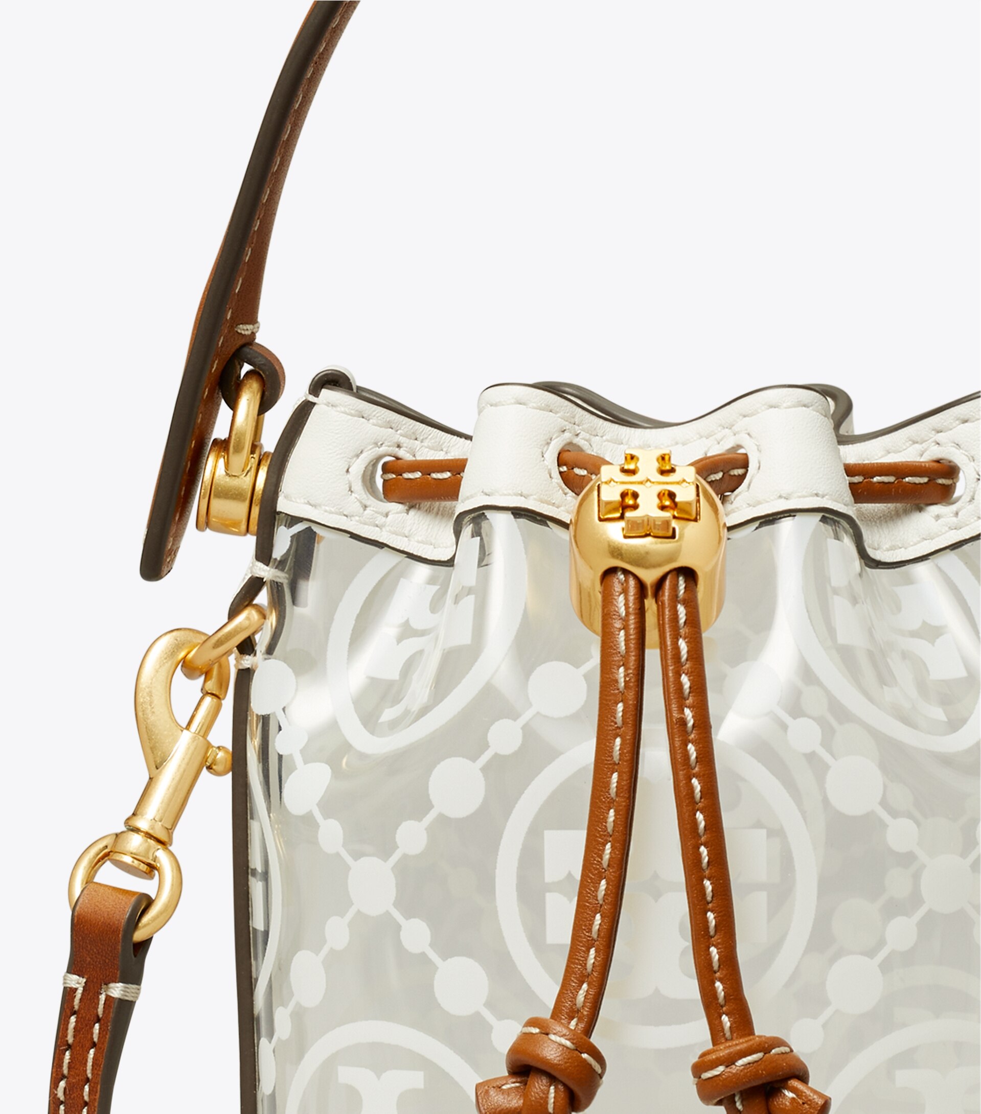 T MONOGRAM CLEAR MICRO BUCKET BAG
