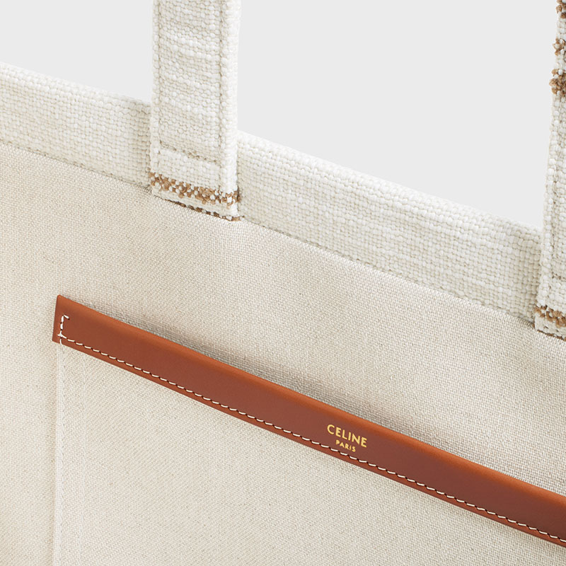 LARGE CABAS THAIS IN STRIPED TEXTILE WITH CELINE JACQUARD