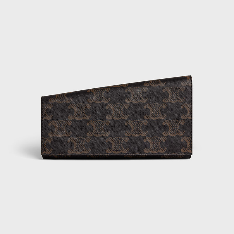 ASYMETRIC CLUTCH IN TRIOMPHE CANVAS XL AND CALFSKIN