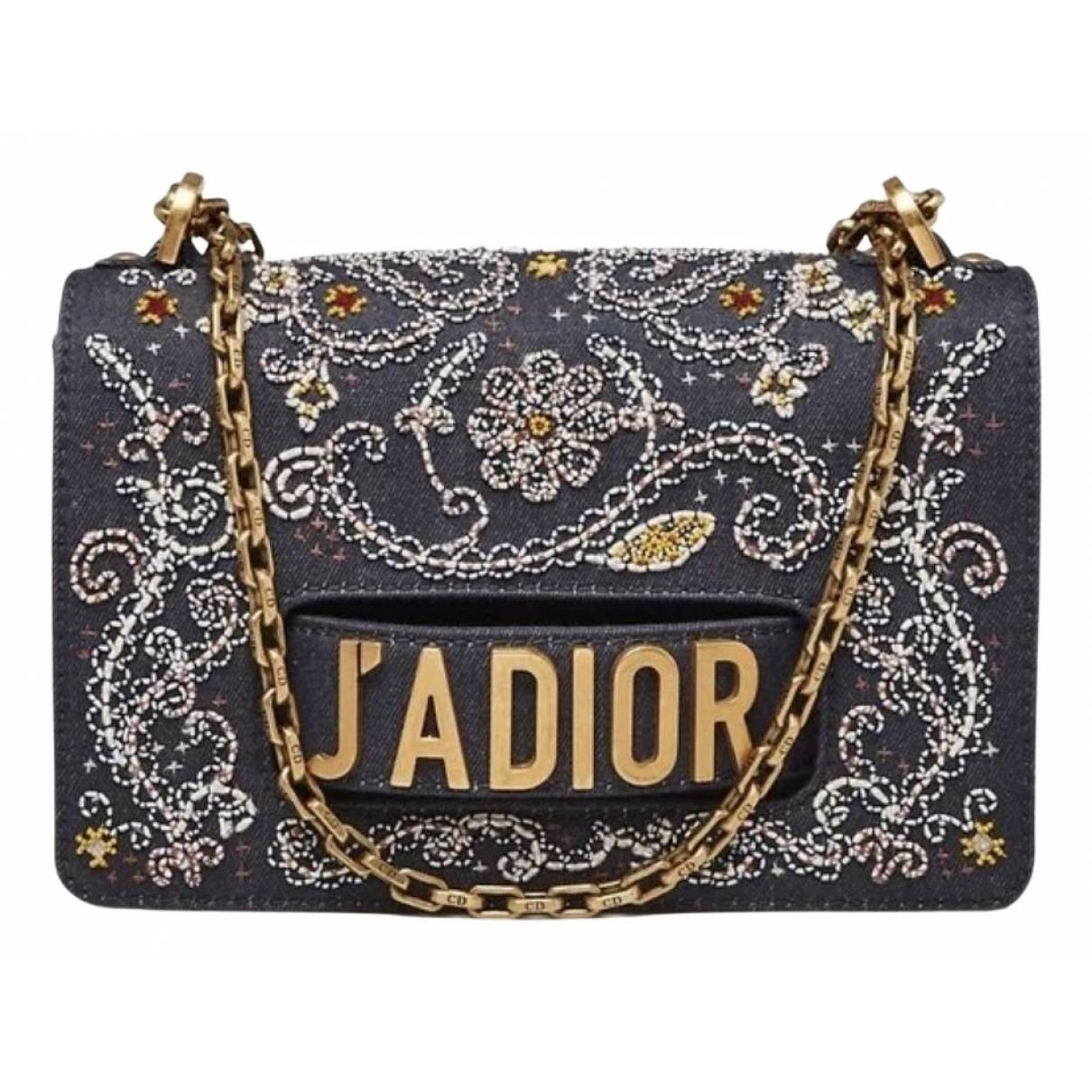 Dior J'Adior Blue Denim Embroidered Crossbody Bag