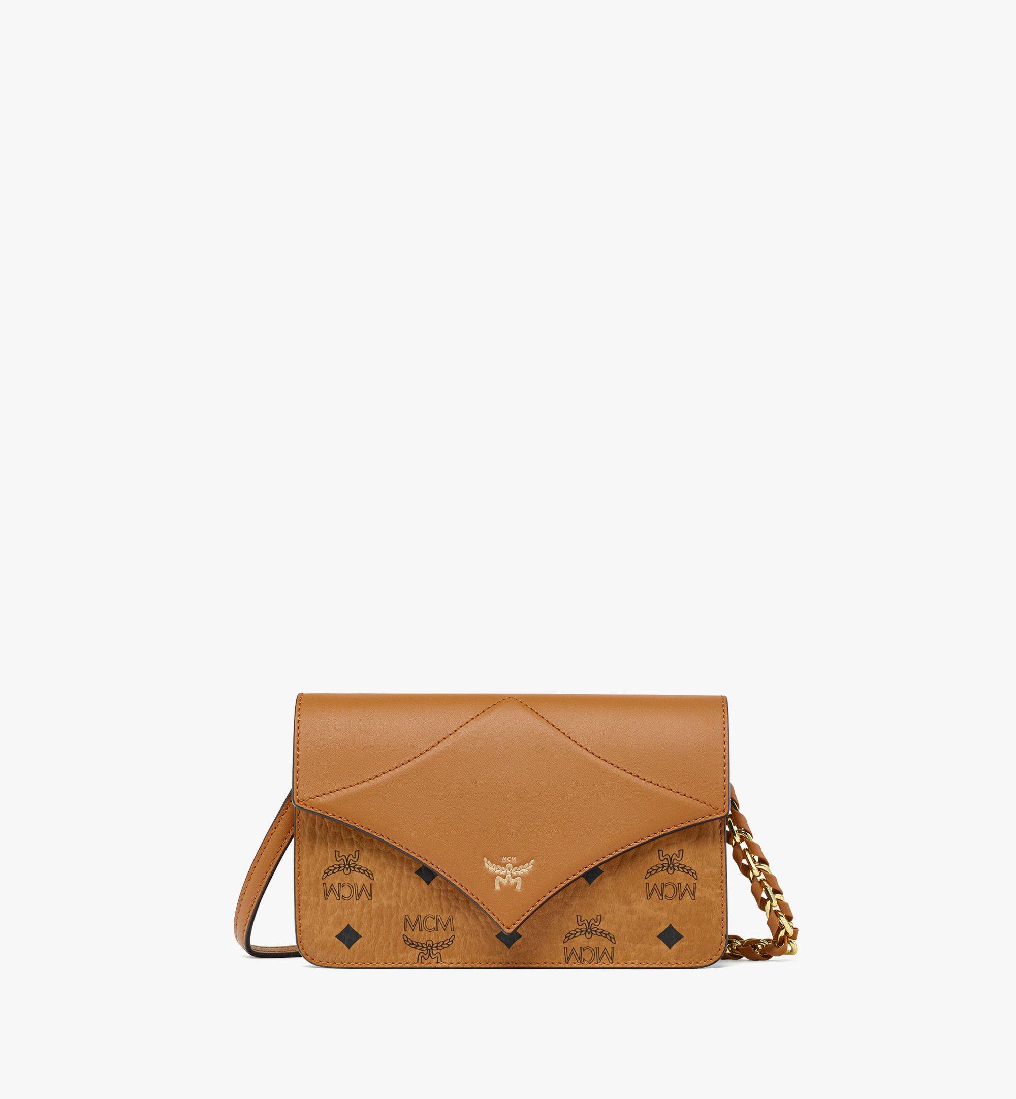 DIAMOND SHOULDER BAG IN VISETOS LEATHER MIX
