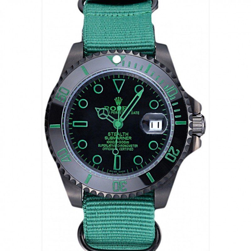 ROLEX Stealth Submariner Green Nylon Strap 622009