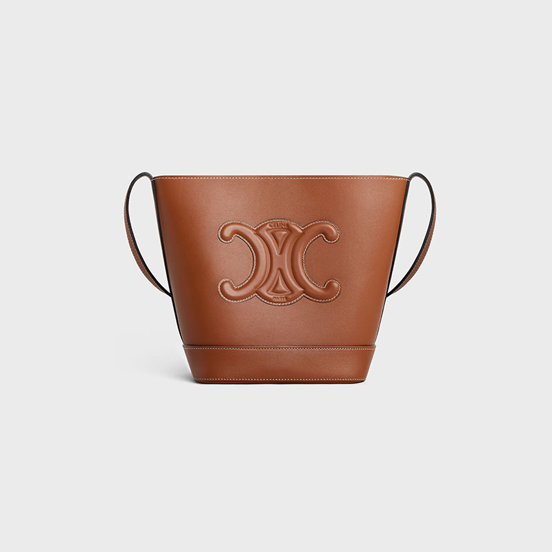 SMALL BUCKET CUIR TRIOMPHE IN SMOOTH CALFSKIN