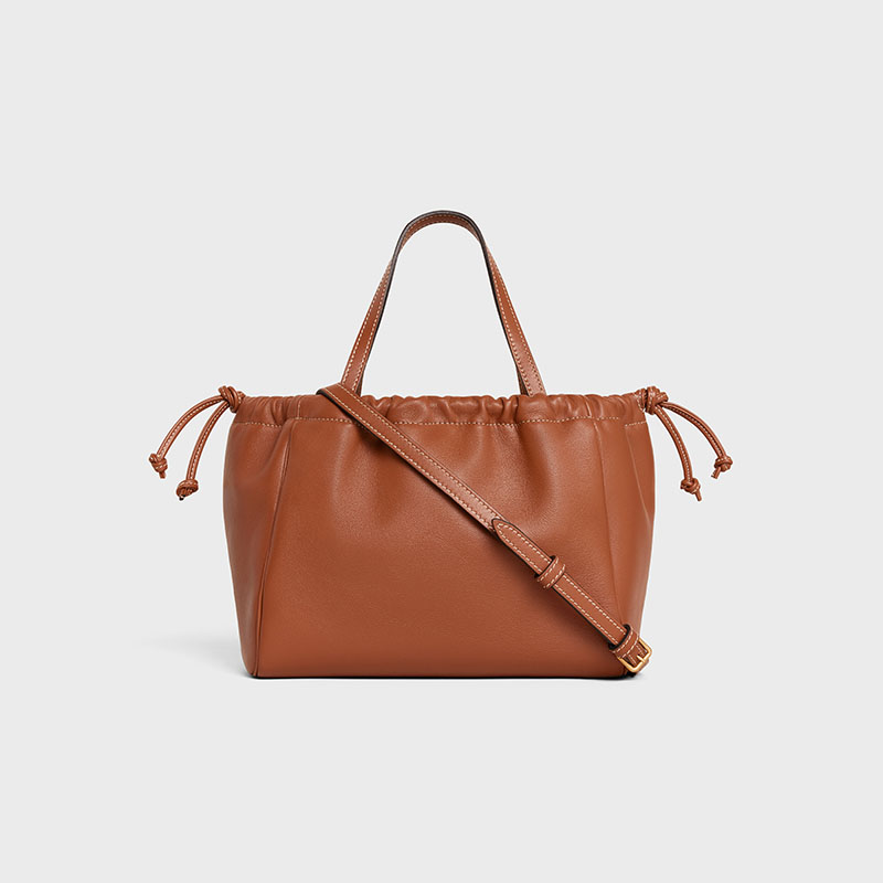 SMALL CABAS DRAWSTRING CUIR TRIOMPHE IN SMOOTH CALFSKIN