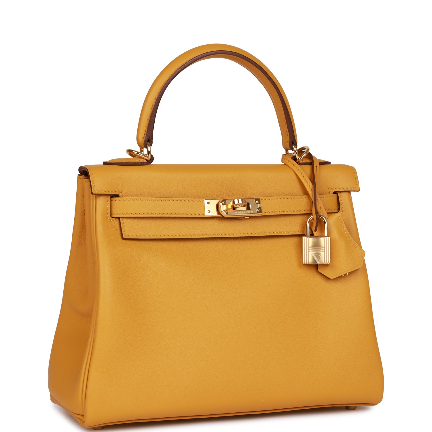 Hermès Kelly Retourne 25 Jaune Ambre Swift Gold Hardware