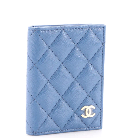 Chanel CC Bi-Fold Card Case Quilted Caviar