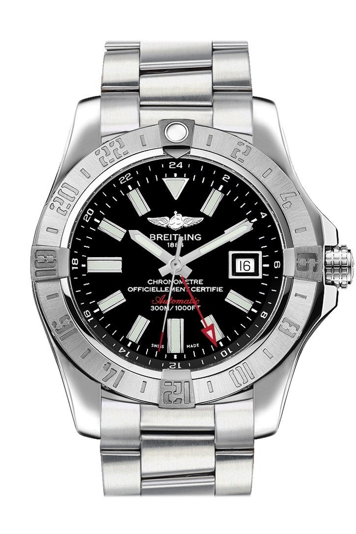 BREITLING Avenger II GMT Black Stick Dial Steel Men's Watch A3239011/BC35-170A