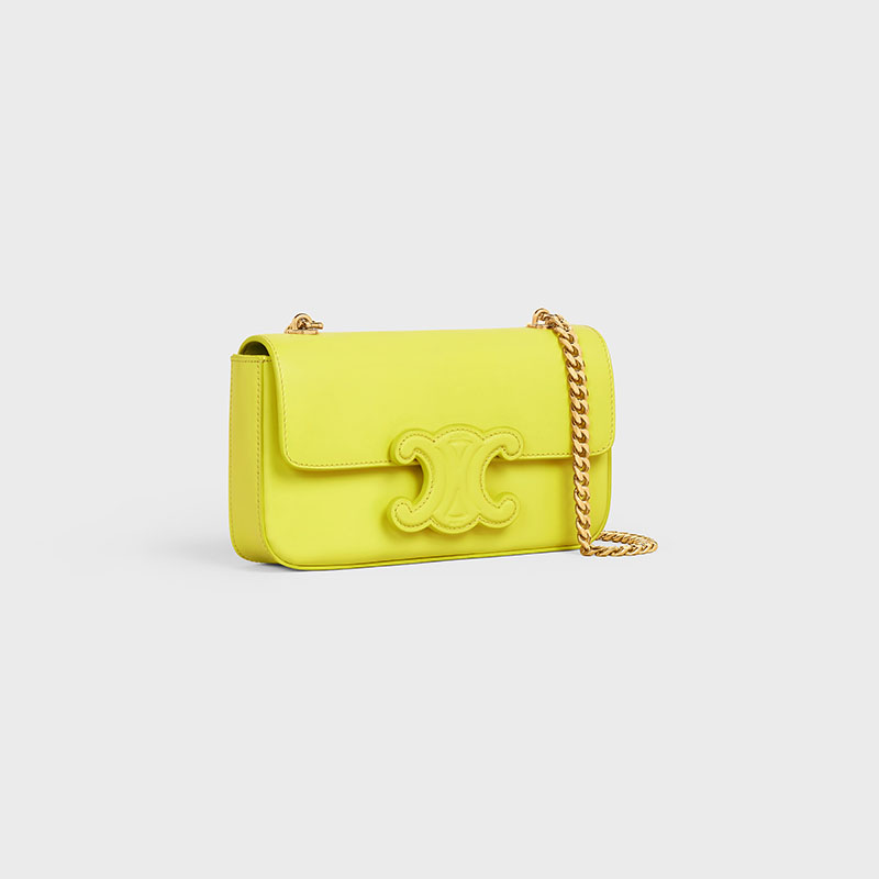 CHAIN SHOULDER BAG CUIR TRIOMPHE IN SHINY CALFSKIN