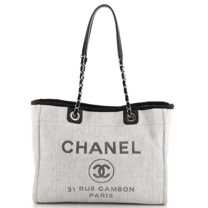 Chanel Deauville Tote Raffia Small