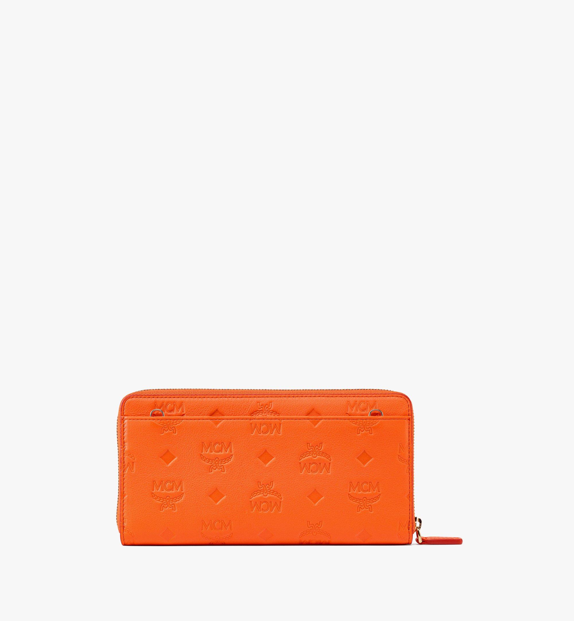AREN CHAIN ZIP AROUND WALLET IN EMBOSSED MONOGRAM LEATHER