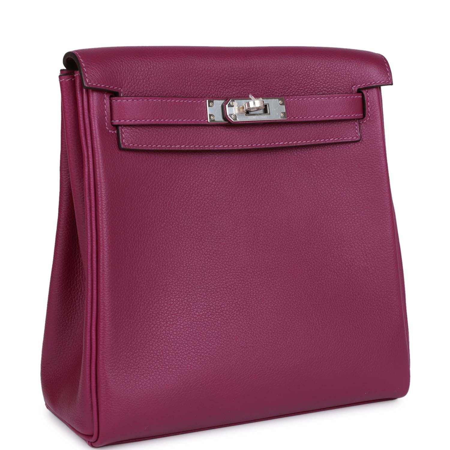 Hermès Kelly Ado Backpack Anemone Evercolor Palladium Hardware
