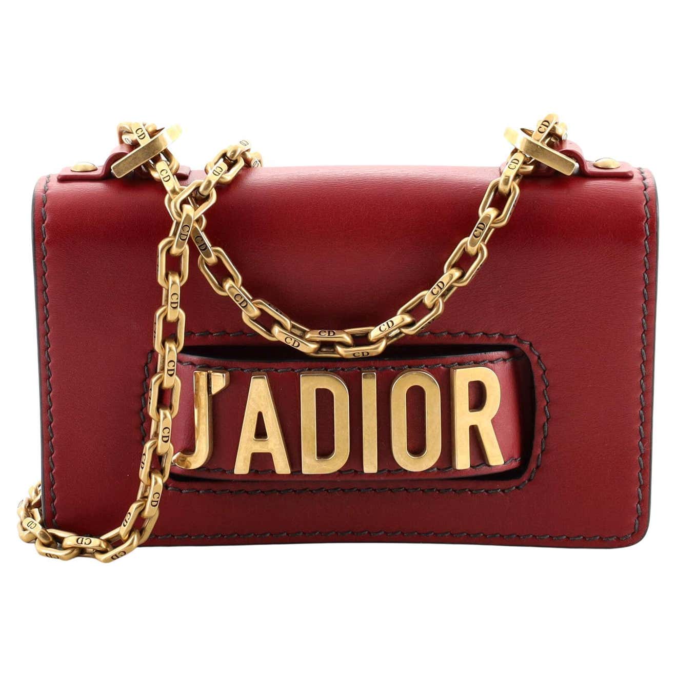 Christian Dior Red J'Adior Flap Bag Matte Calfskin Mini
