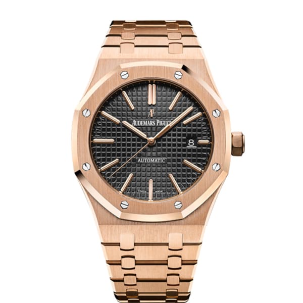 AUDEMARS PIGUET Royal Oak Selfwinding with Black Dial 41mm 18k Rose Gold Watch 15400OR.OO.1220OR.01