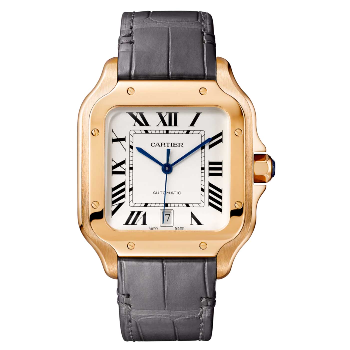 CARTIER Santos 18K Rose Gold Mens Watch, WGSA0019