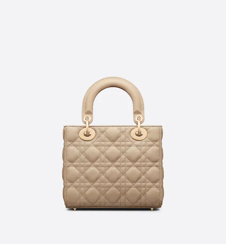 SMALL LADY DIOR MY ABCDIOR BAG Sand-Colored Cannage Lambskin