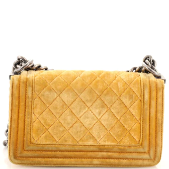 Chanel Boy Flap Bag Quilted Velvet Small