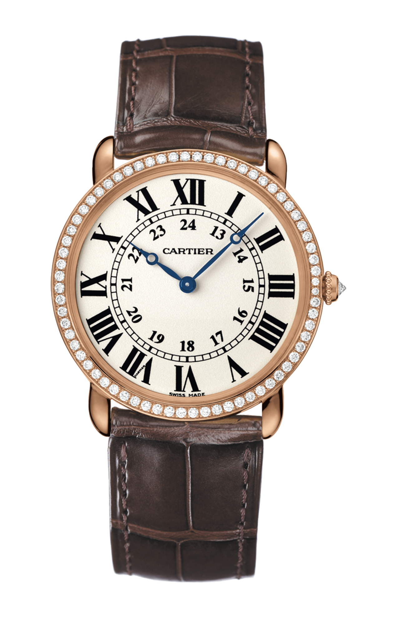 CARTIER Ronde Louis 18K Pink Gold & Diamonds Watch, WR000651