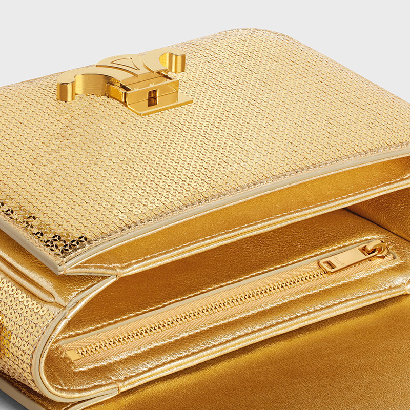 TEEN TRIOMPHE BAG IN SEQUINS AND CALFSKIN