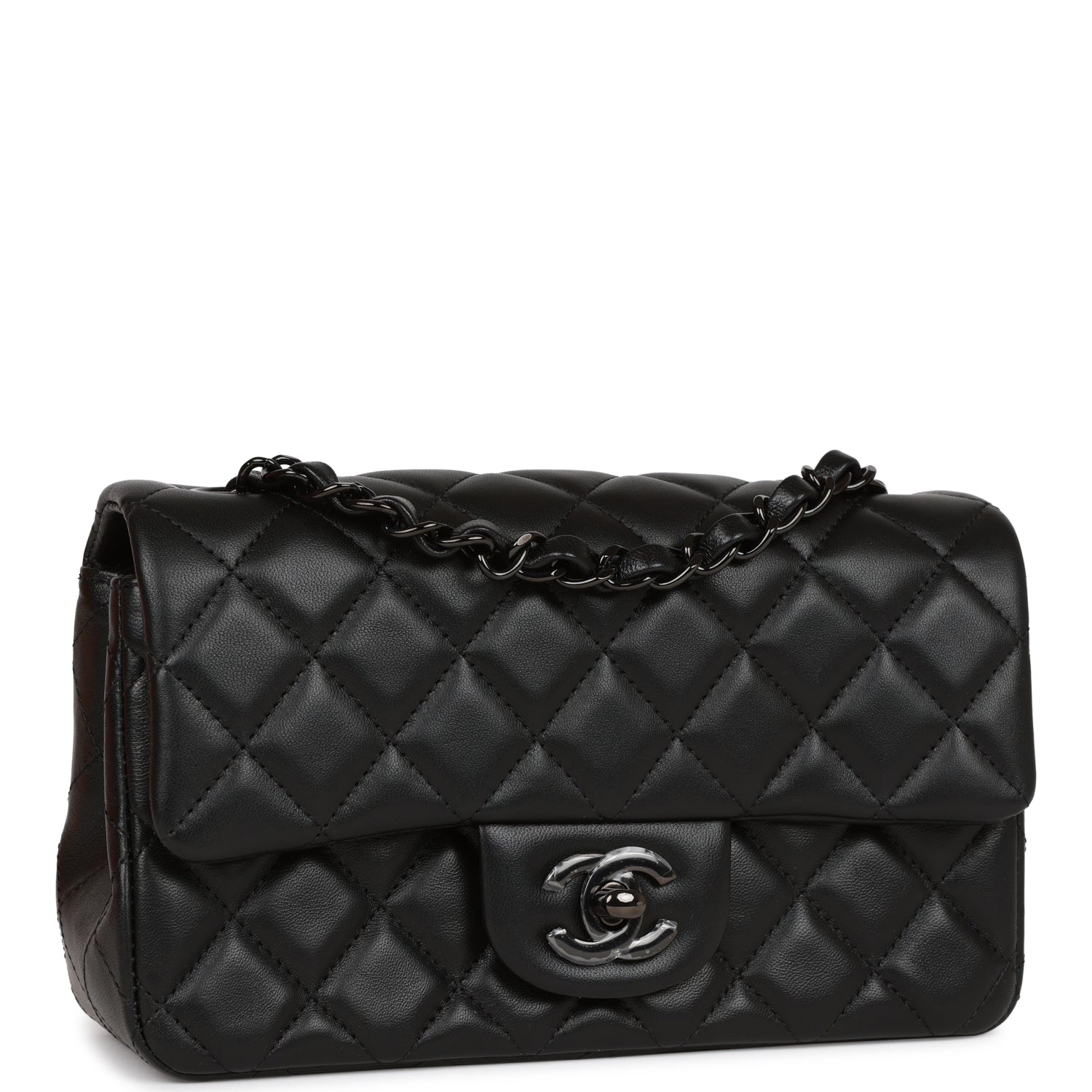 Chanel Mini Rectangular Flap Bag SO Black Lambskin Black Hardware for MR