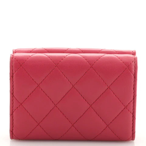 Chanel Classic Trifold Flap Wallet Quilted Lambskin Small